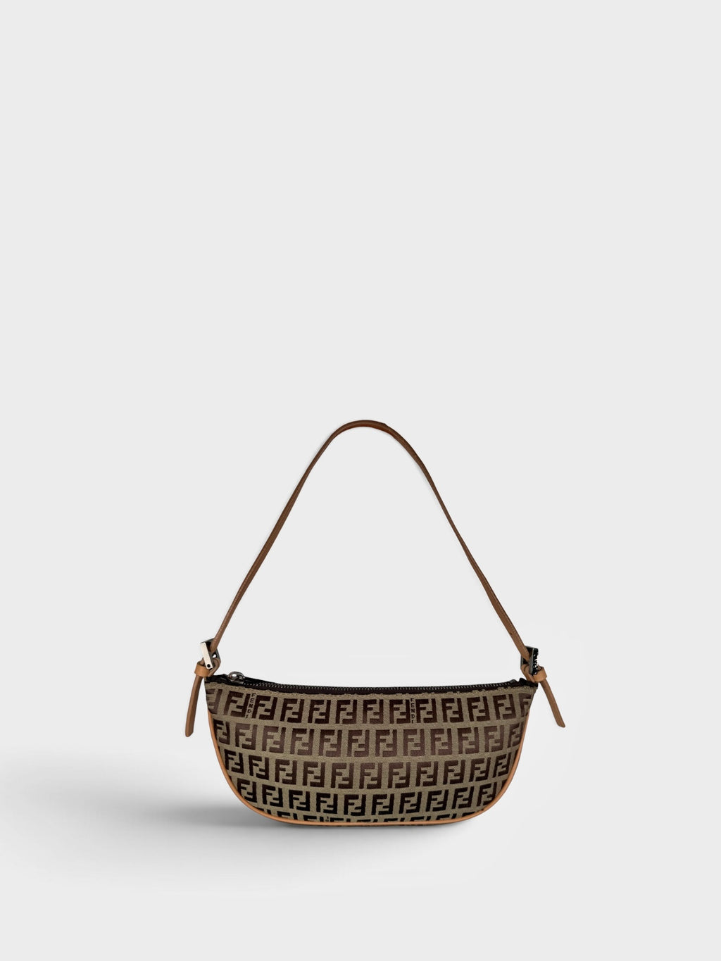 Fendi Zucchino Pochette in Brown and Coral