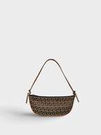 Fendi Zucchino Pochette in Brown and Coral