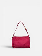 Prada Tessuto Saffiano Nylon Shoulder Bag in Dark Pink