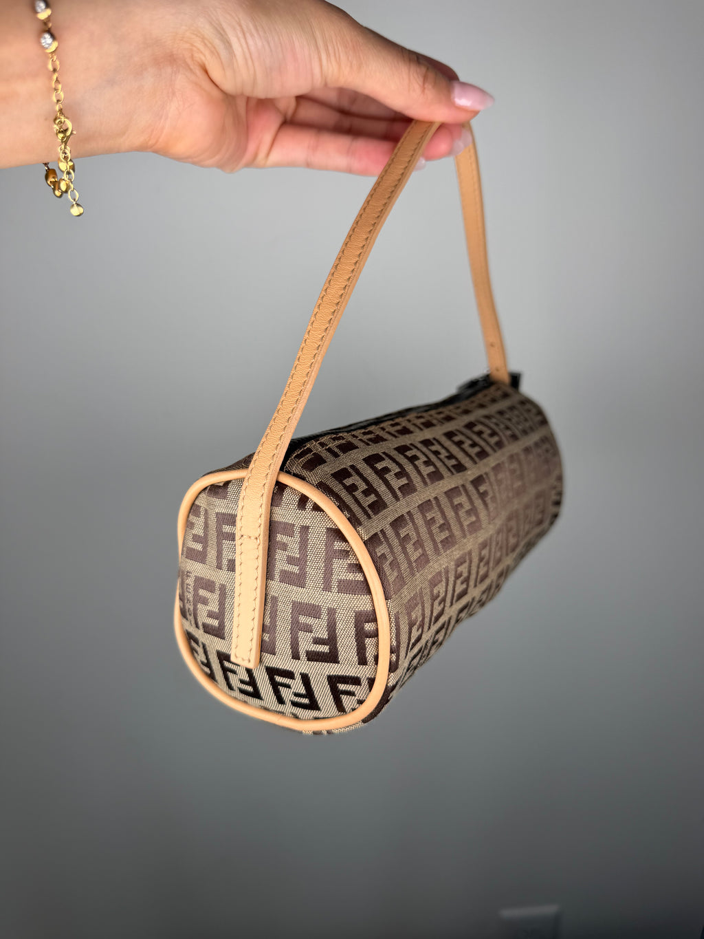 Fendi Zucchino Mini Barrel Pochette
