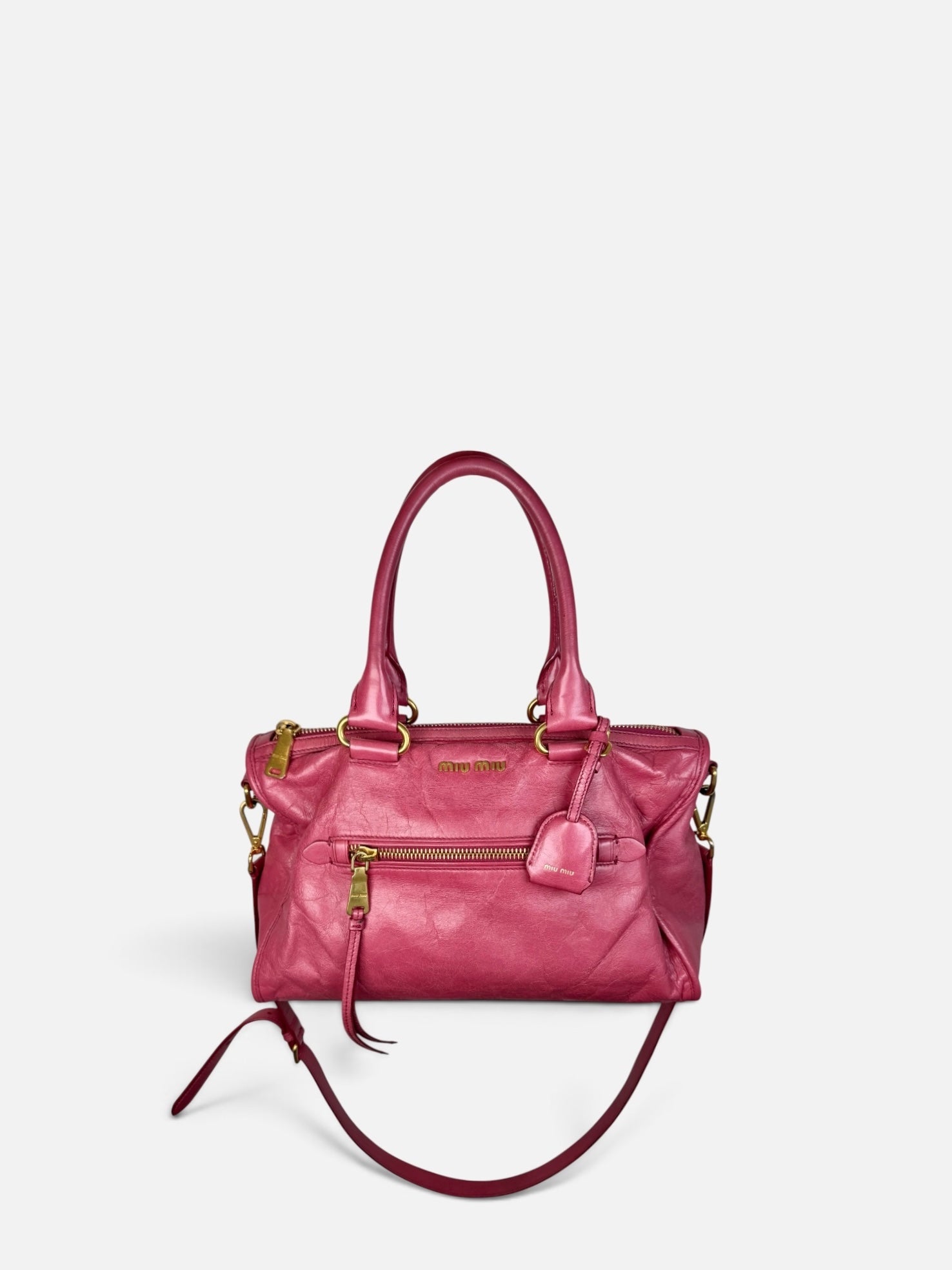 Miu Miu Pink 2-Way Vitello Bag