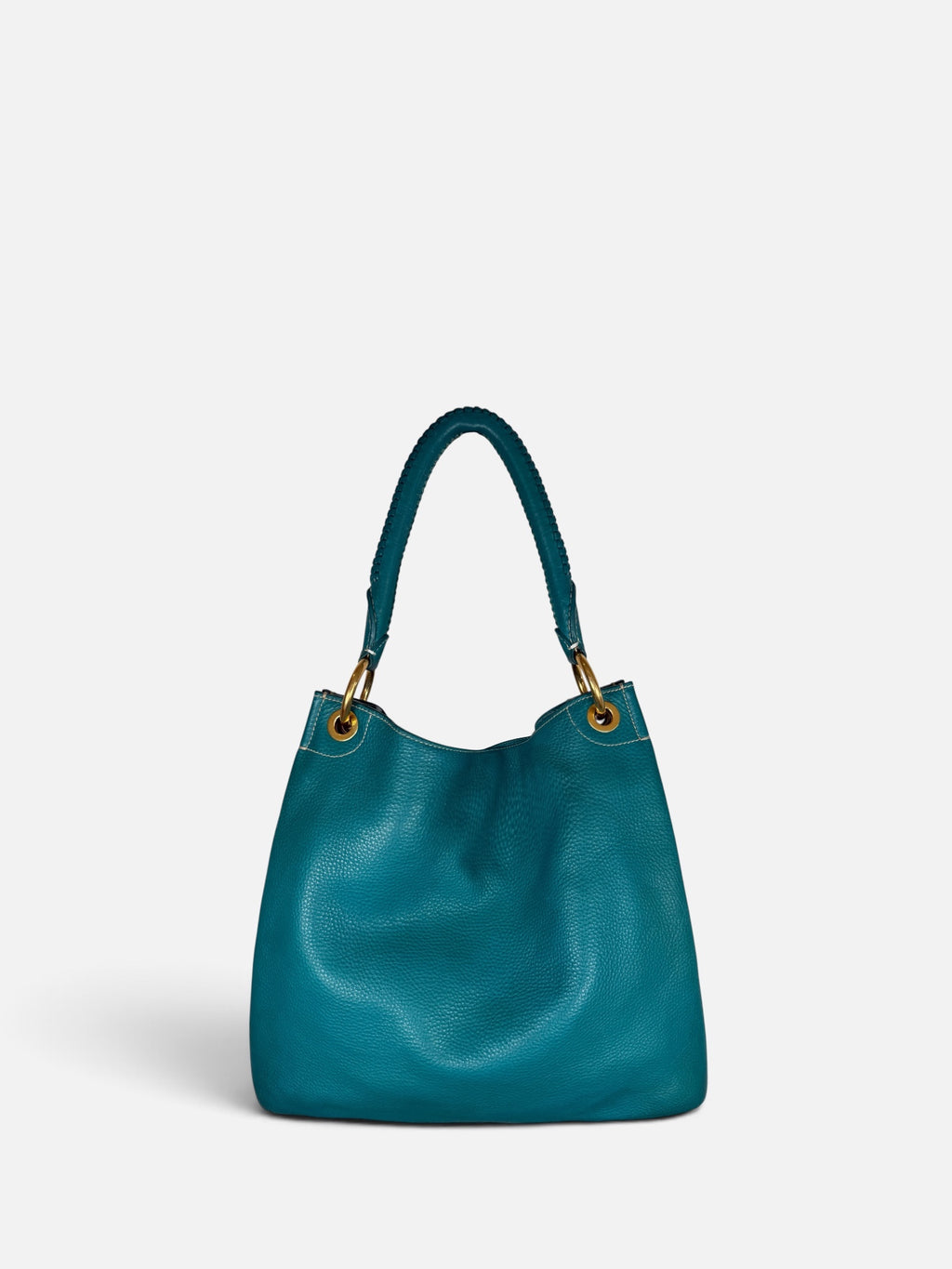 Prada Vitello Daino Teal Hobo Bag