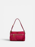 Prada Tessuto Saffiano Nylon Shoulder Bag in Dark Pink