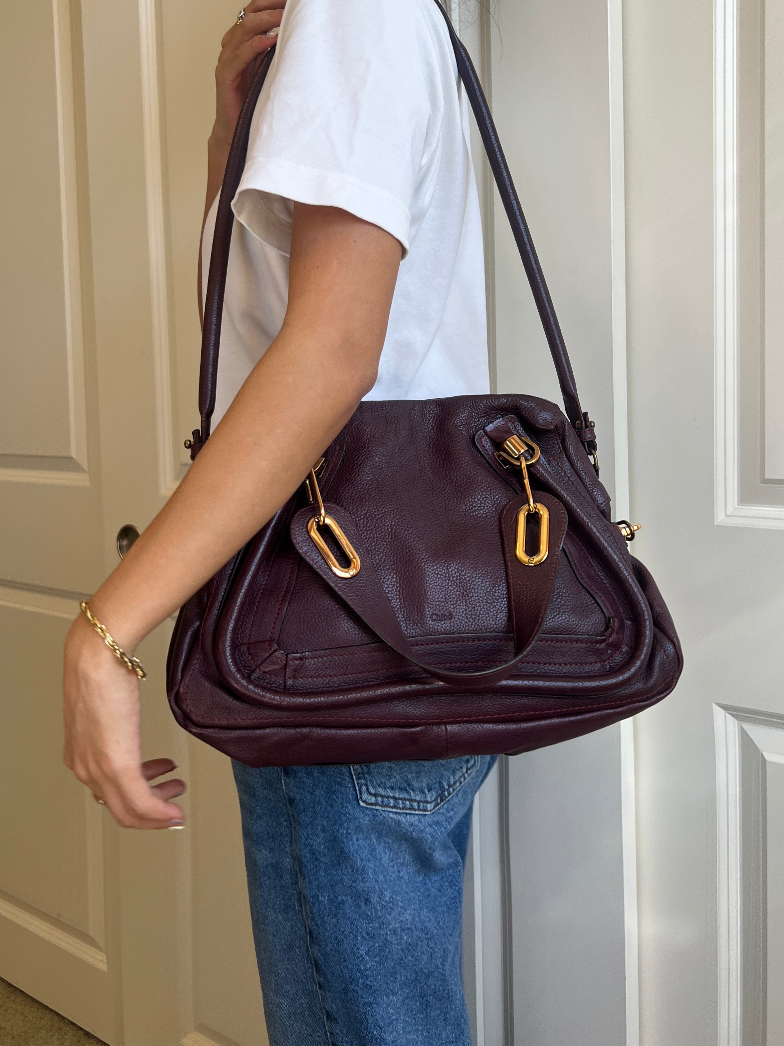 Chloe Paraty Maroon 2 Way in Medium