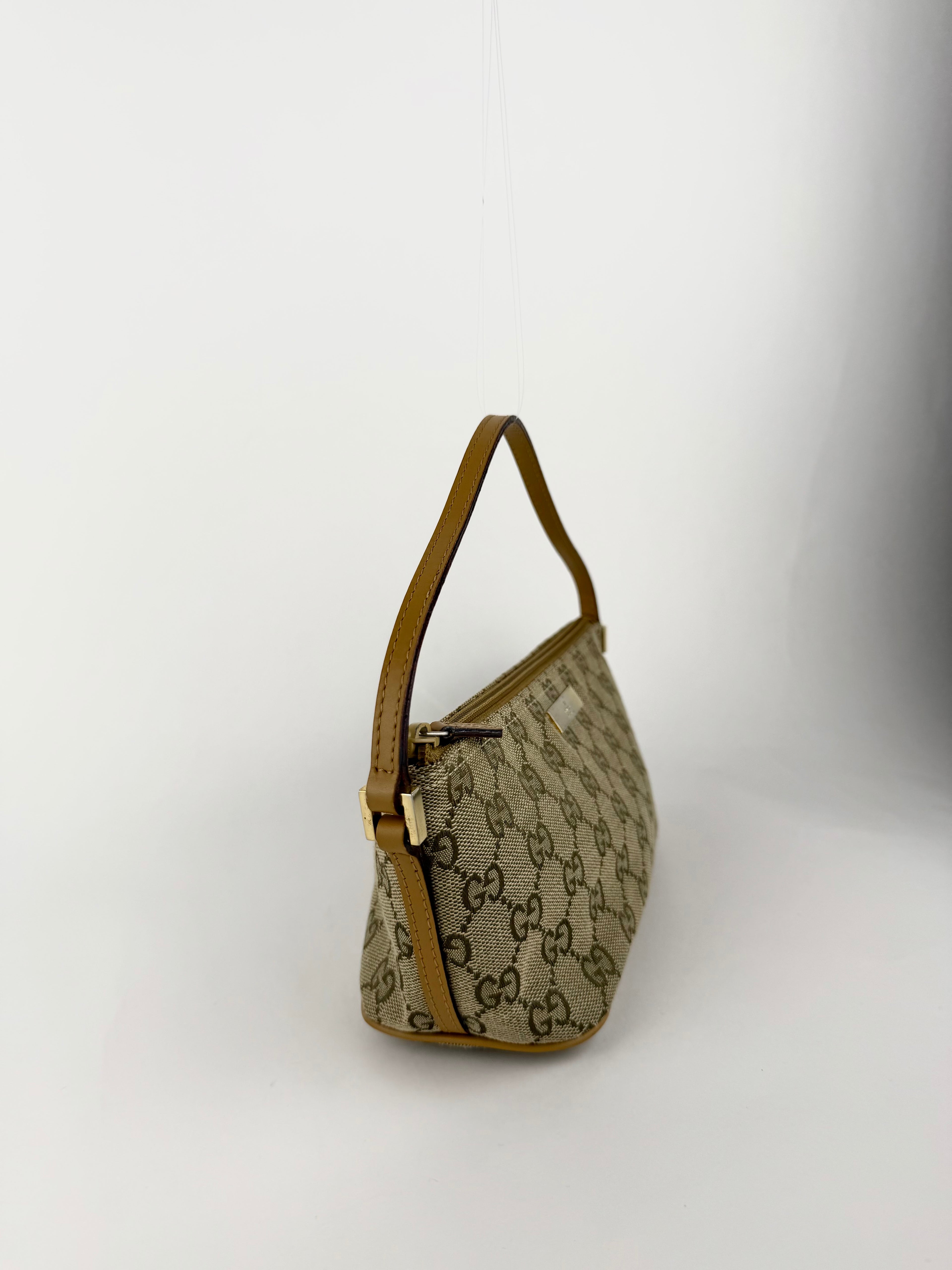 Gucci Tan Monogram Boat Pochette Bag
