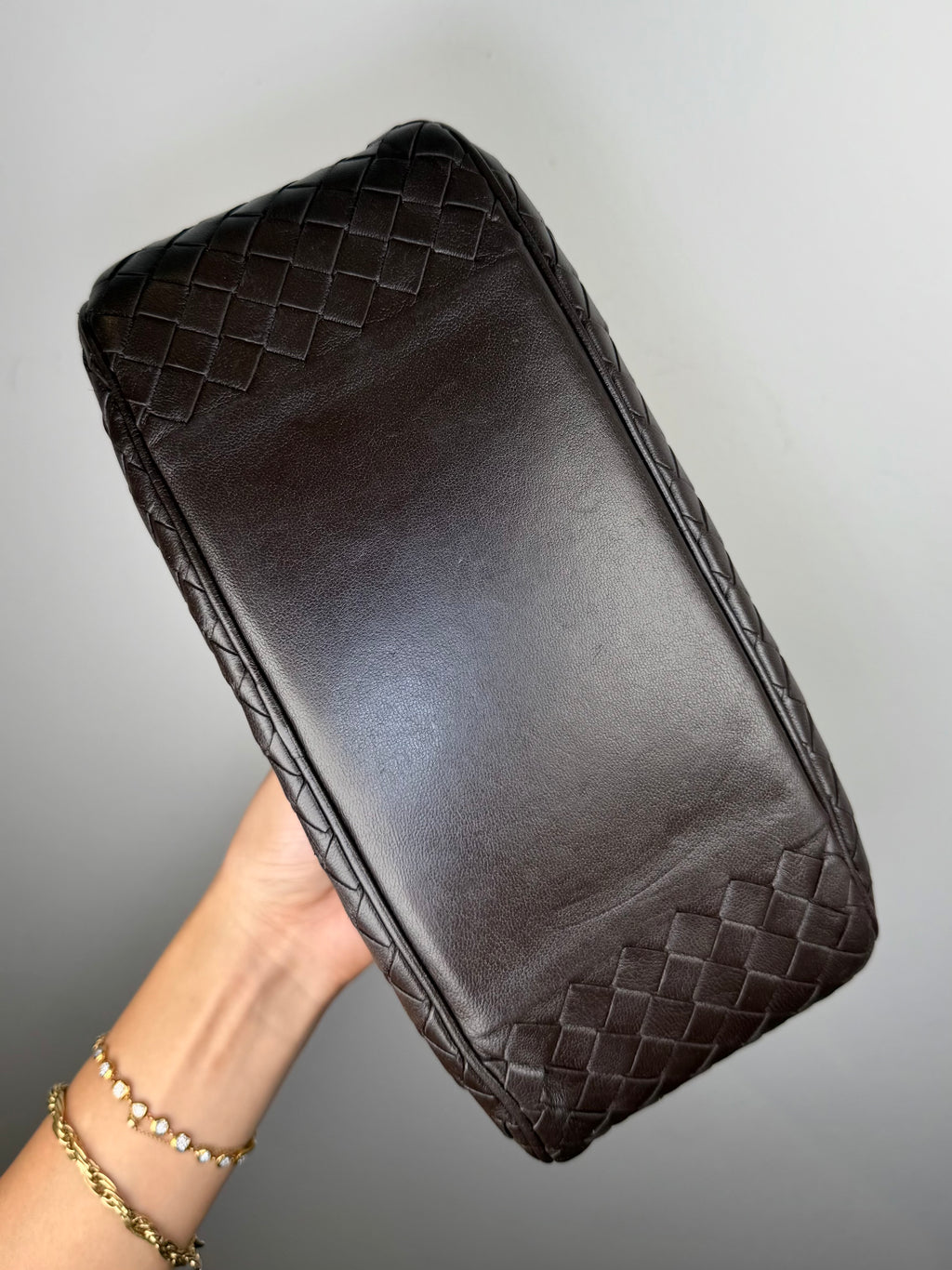 Bottega Veneta Intrecciato Double Flap Shoulder Bag