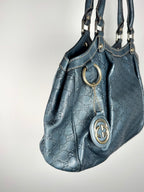 Gucci Sukey Monogram Teal Charm Hobo Bag