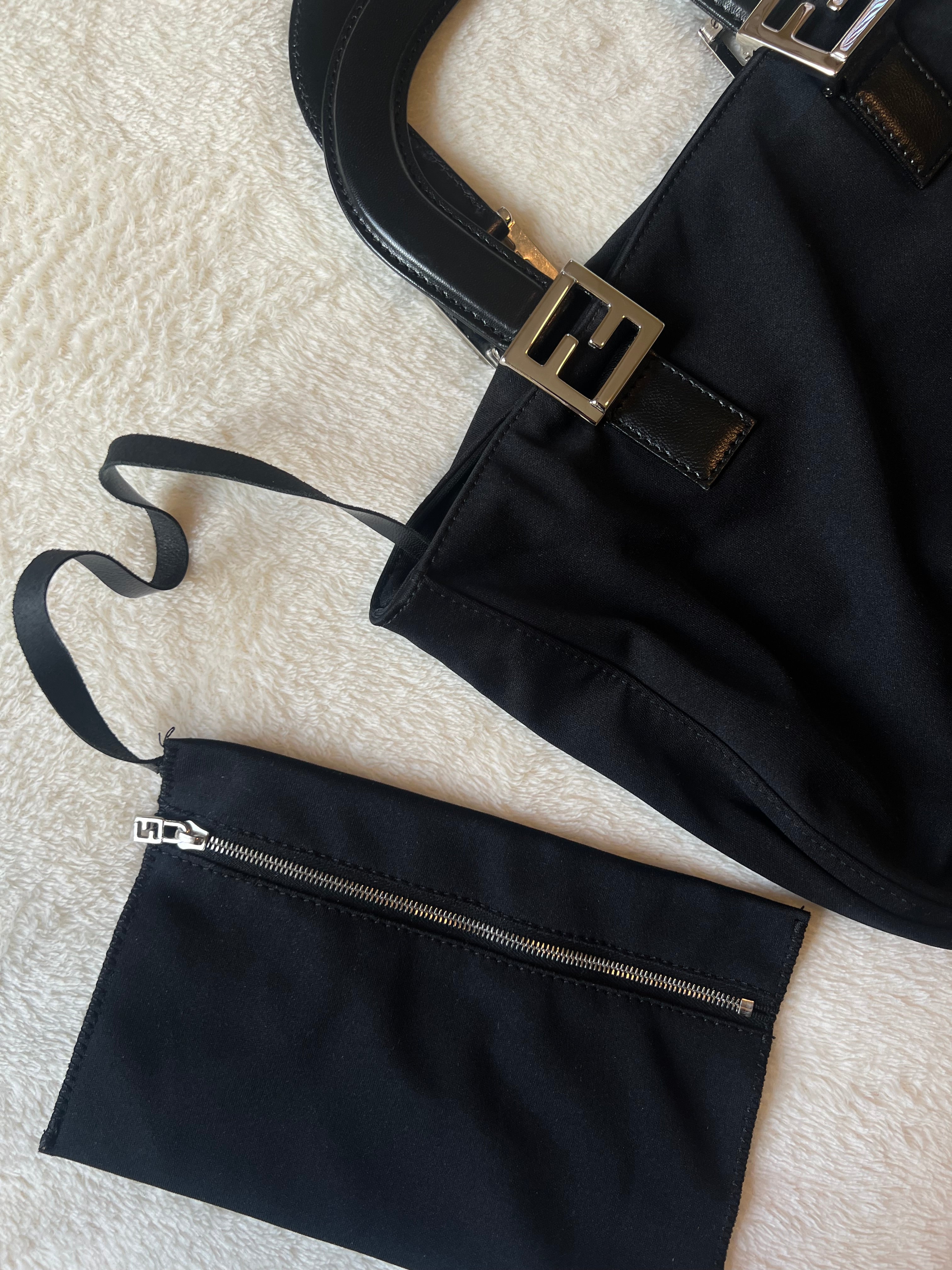 Fendi Black Nylon Mini Tote Bag