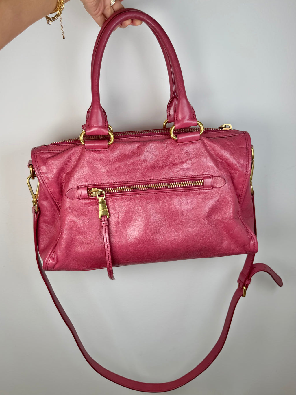 Miu Miu Pink 2-Way Vitello Bag