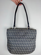 Fendi Zucca Navy Mini Tote Bag