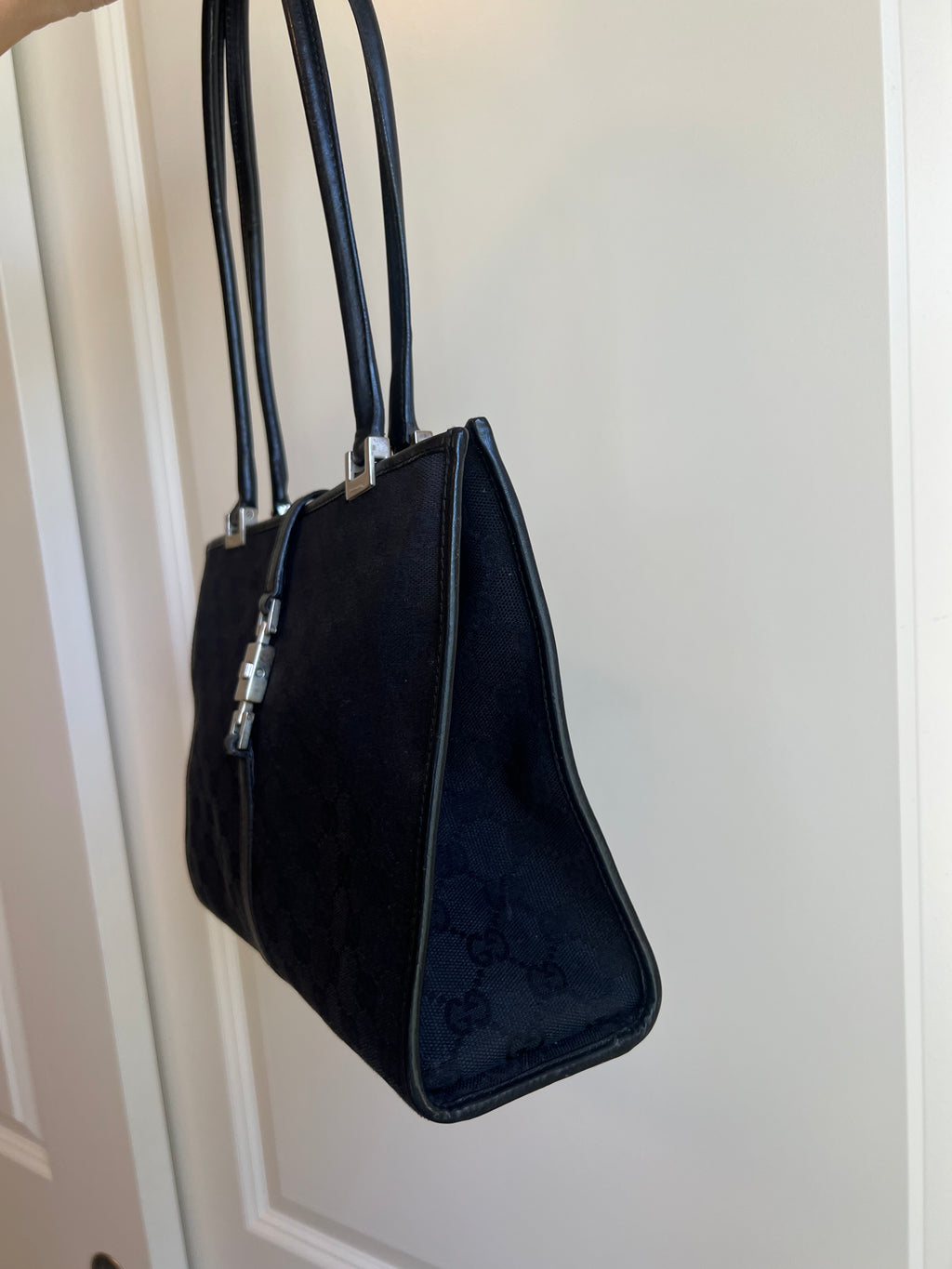 Gucci Jackie Black Monogram Tote Bag