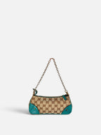 Gucci Monogram Nailhead Teal Trim Chain Bag