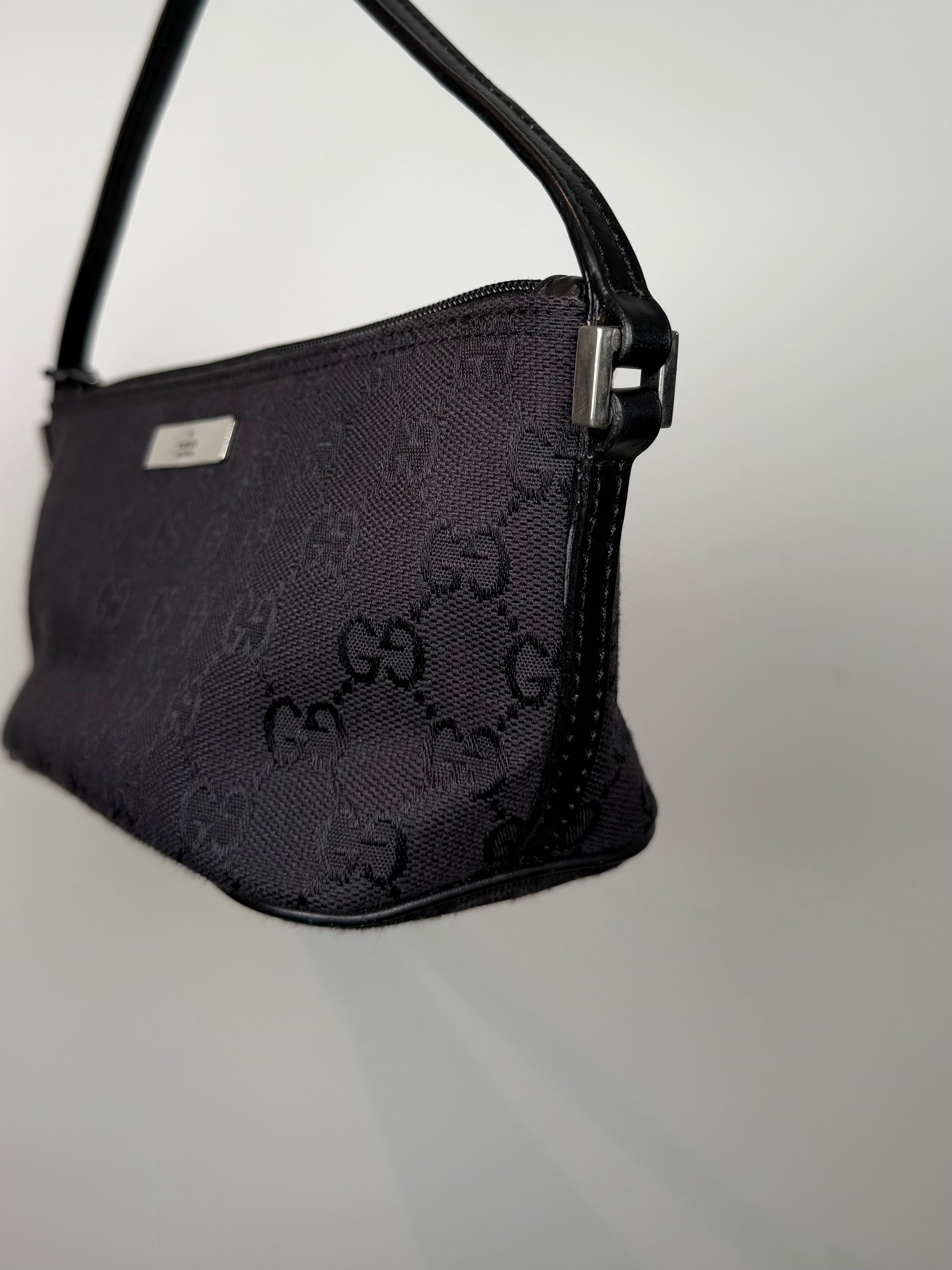 Gucci Black GG Boat Pochette Bag