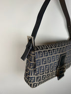 Fendi Baguette in Navy Zucca Print