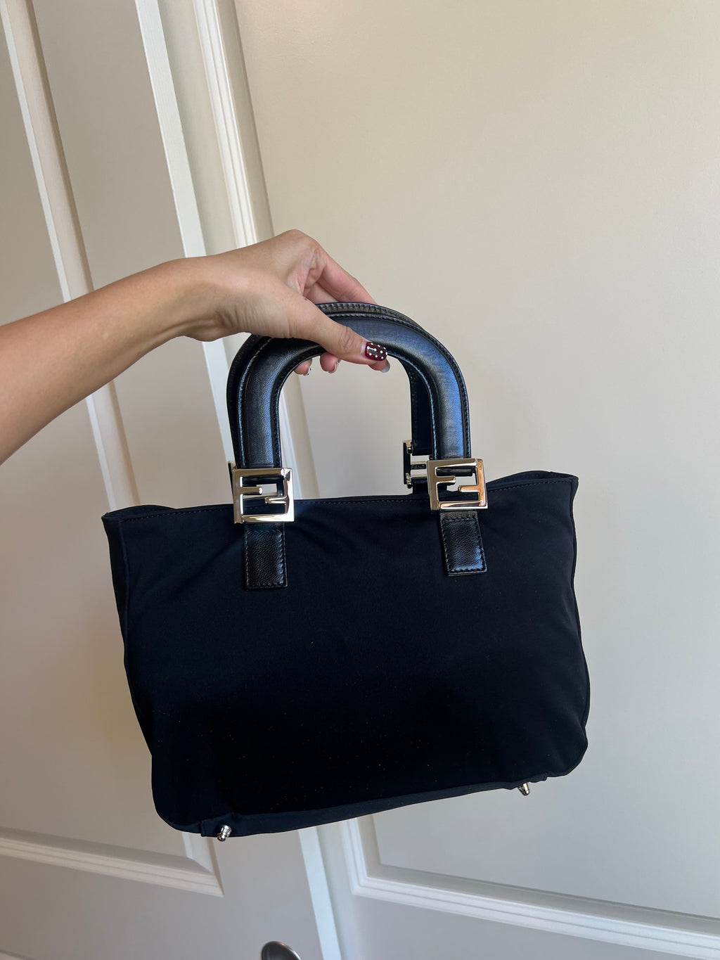 Fendi Black Nylon Mini Tote Bag