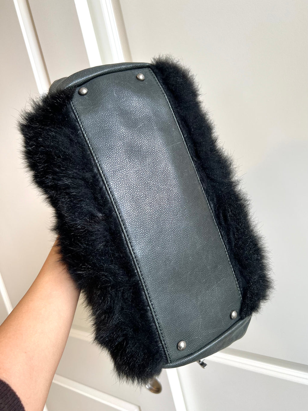 Chanel Genuine Fur Handbag w/ Logo Charm