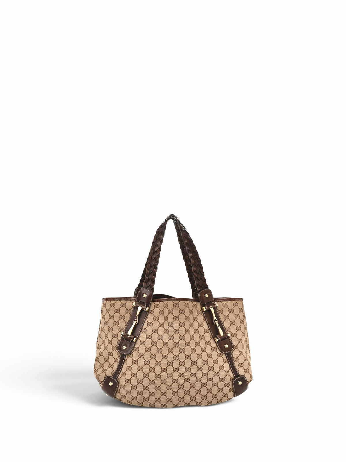 Gucci Horsebit Monogram Pelham Leather Tote