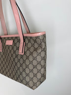 Gucci Monogram Pink Patent Tote Bag