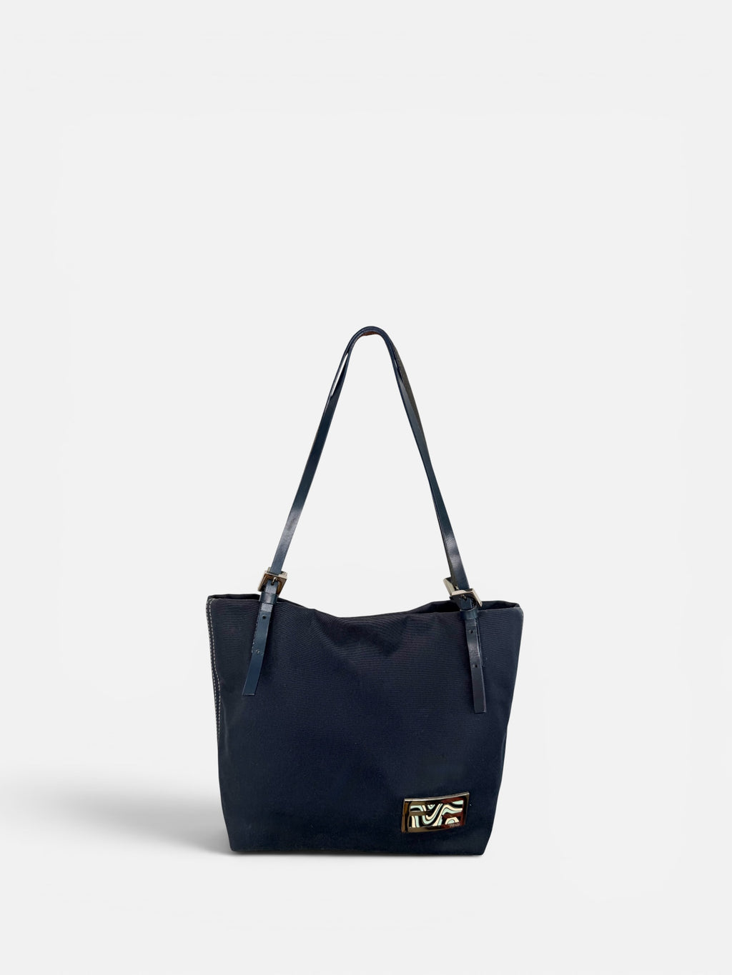 Fendi Swirl Logo Navy Tote