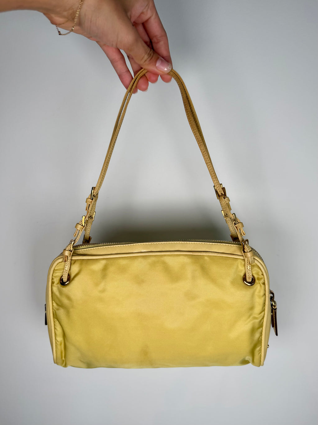Prada Nylon Yellow Shoulder Bag