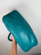 Prada Vitello Daino Teal Hobo Bag