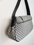 Celine Black Macadam Canvas and Leather Shoulder Bag