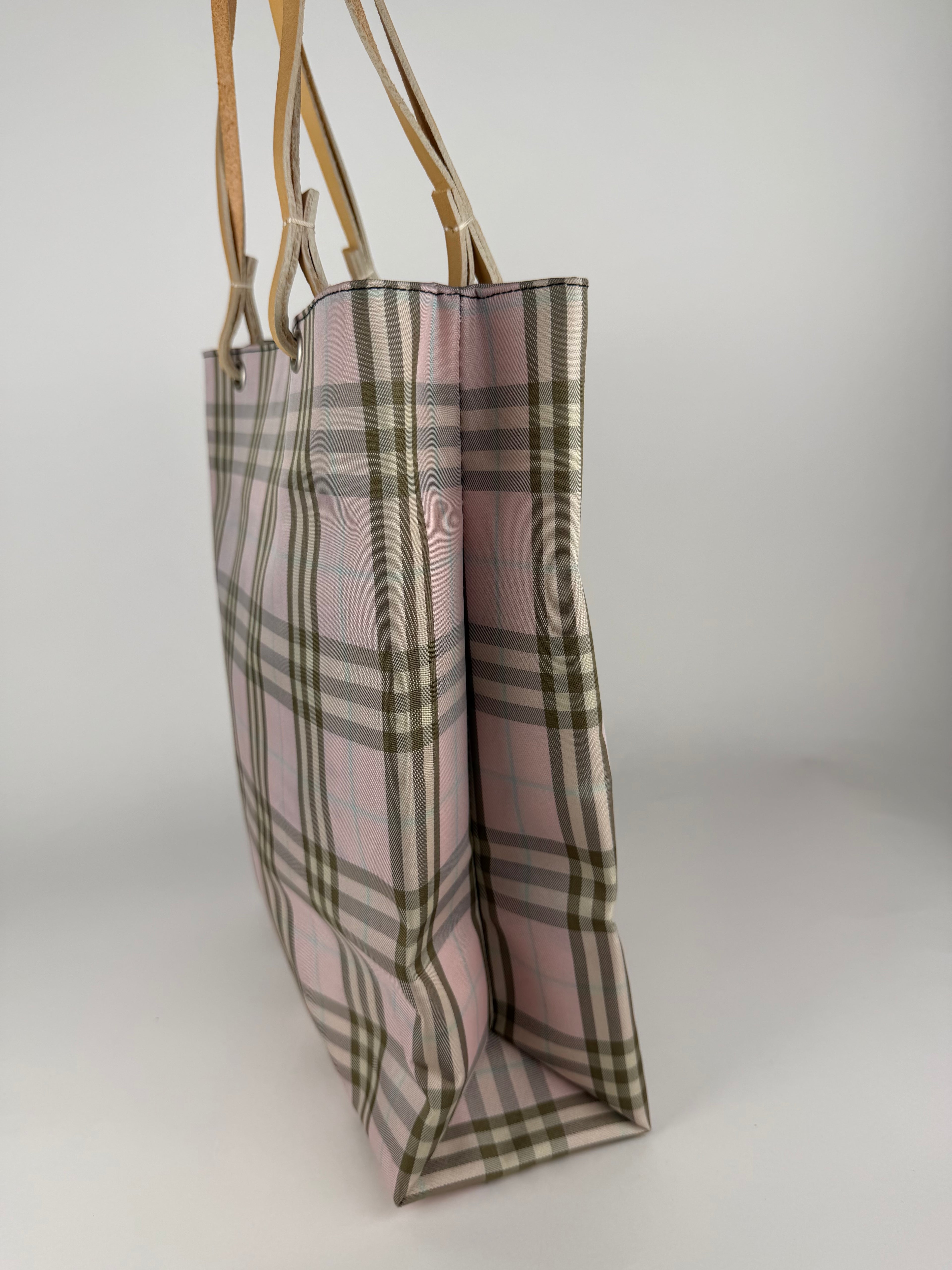 Burberry Check Pink Shopping Tote Bag