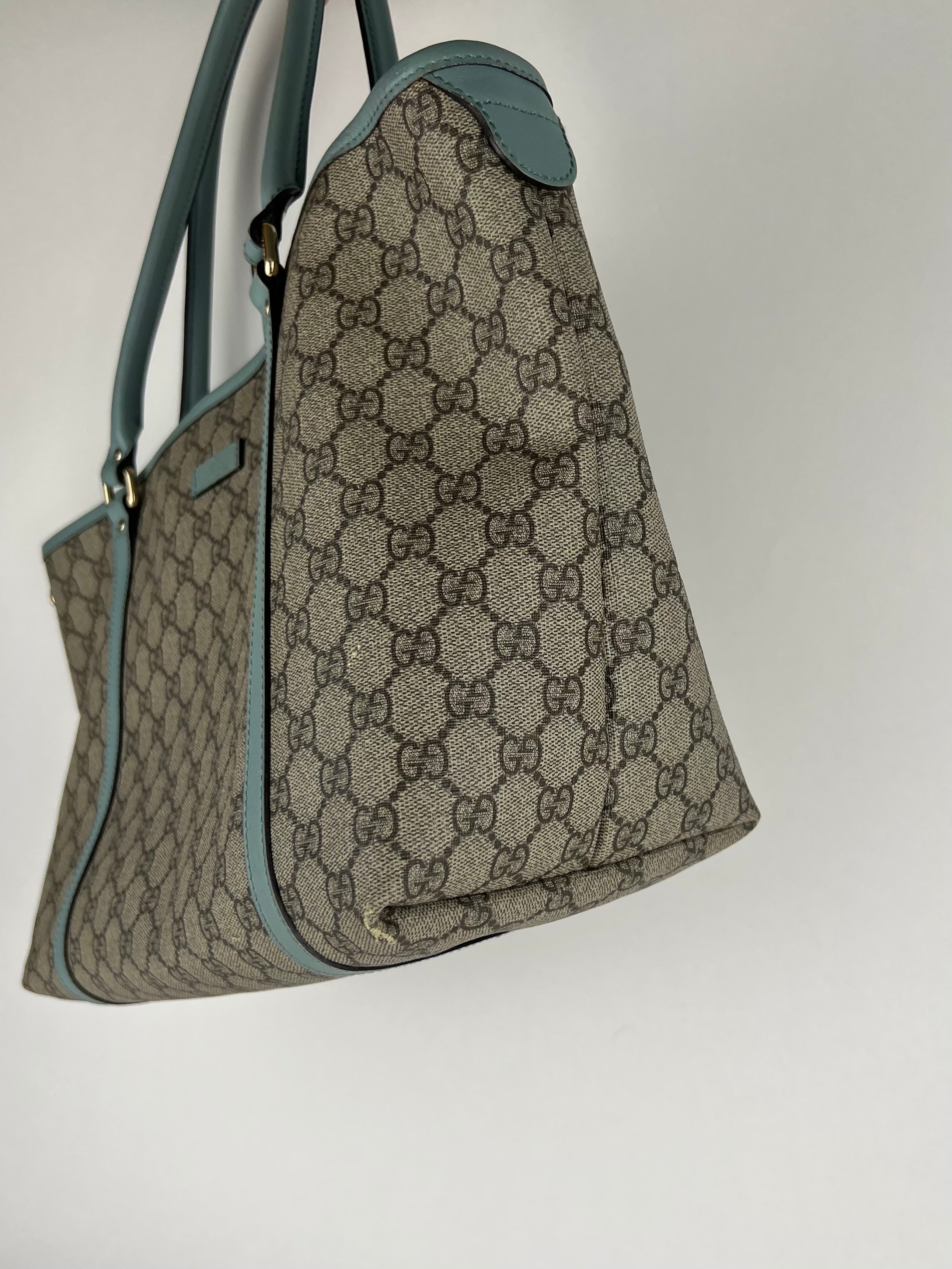 Gucci Monogram Tote bag with Leather Trim