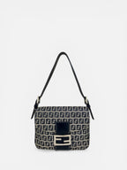 Fendi Zucchino Navy Mamma Shoulder Bag