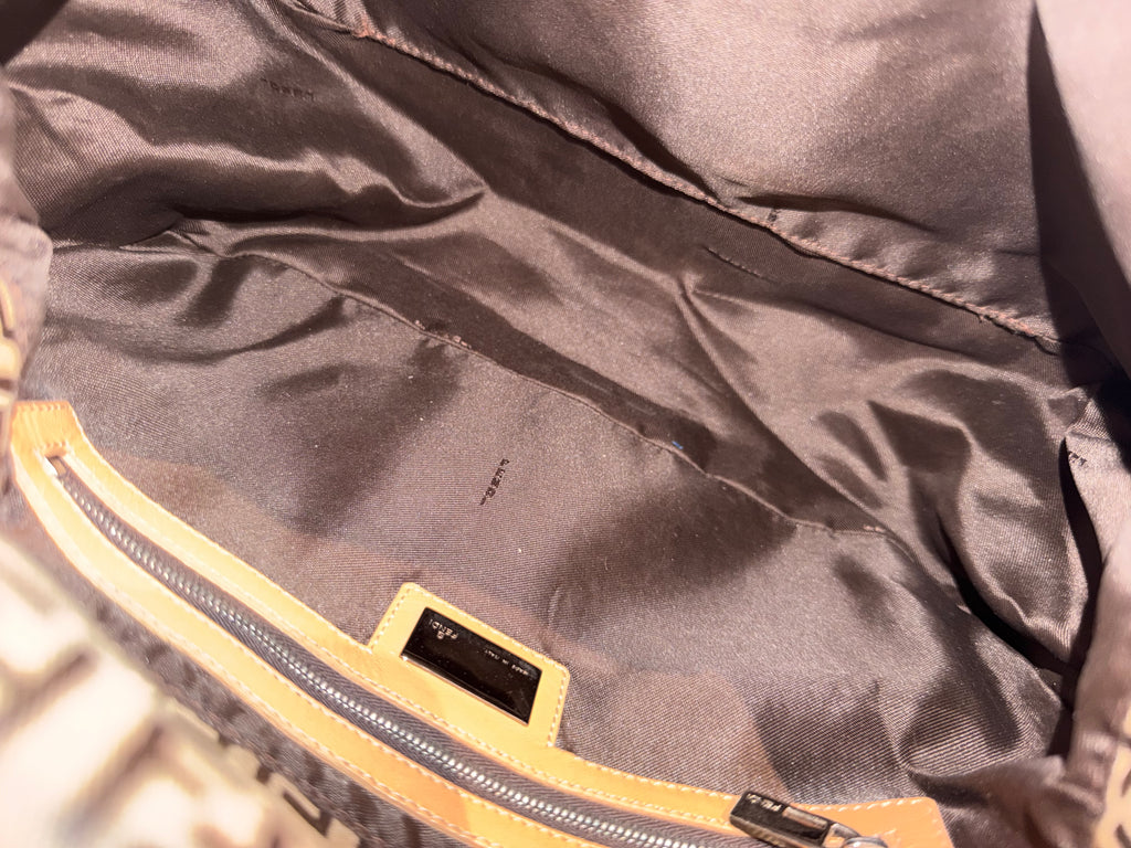 Fendi Zucca Mamma Shoulder Baguette Bag