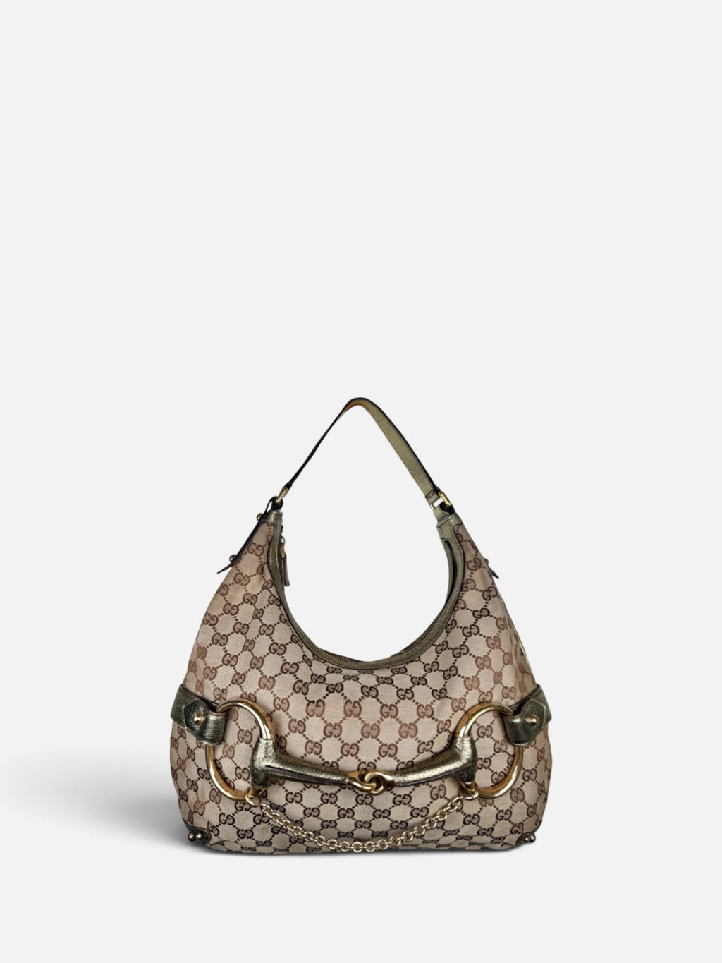Gucci Horsebit Chain Shoulder Hobo Bag