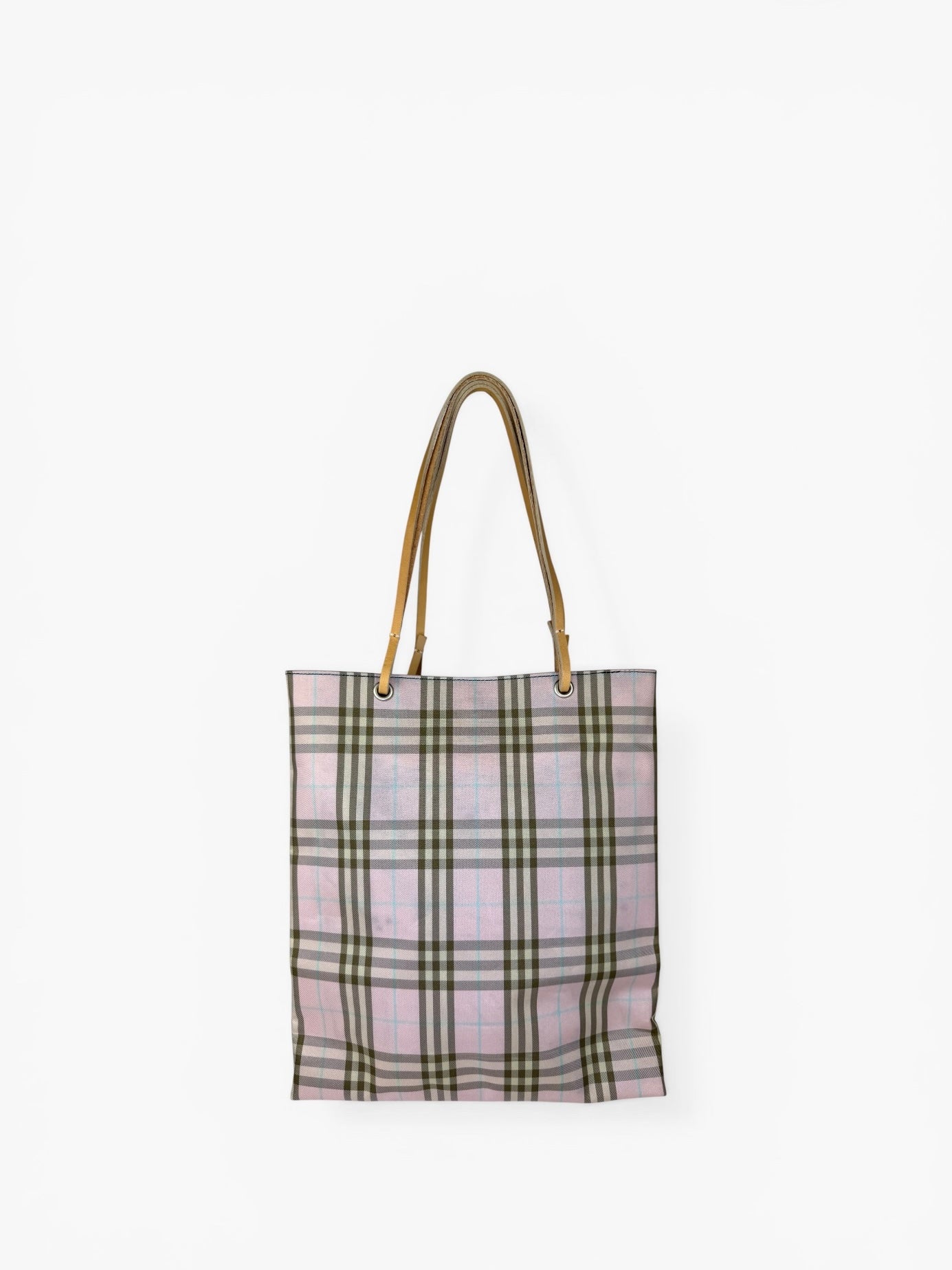 Burberry Check Pink Shopping Tote Bag – selected good