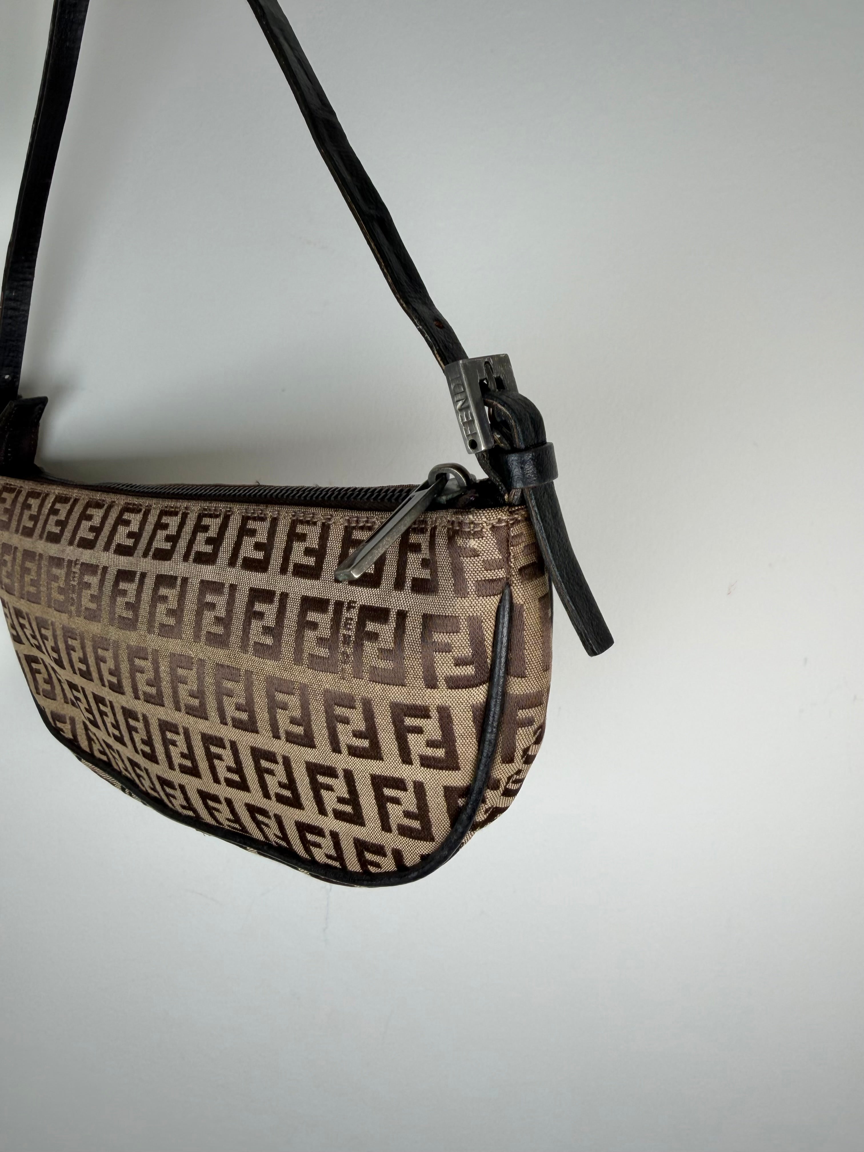 Fendi Zucchino Pochette in Brown