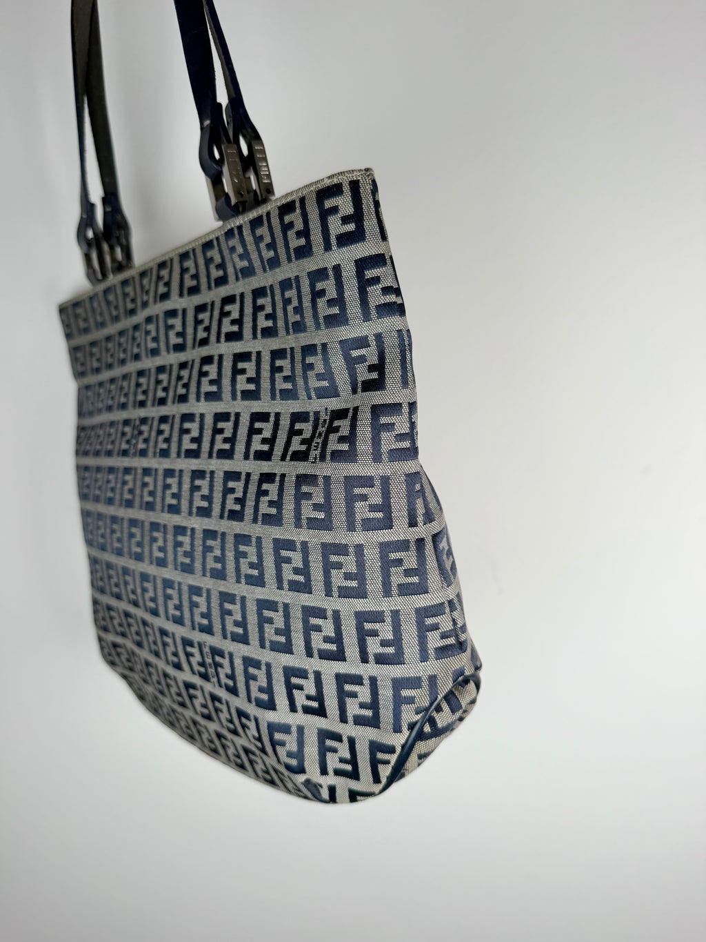 Fendi Zucca Navy Mini Tote Bag