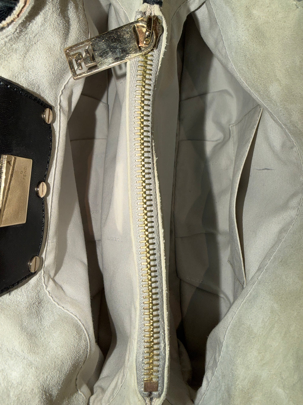 Fendi Borsa Mia Embroidered Linen Bag