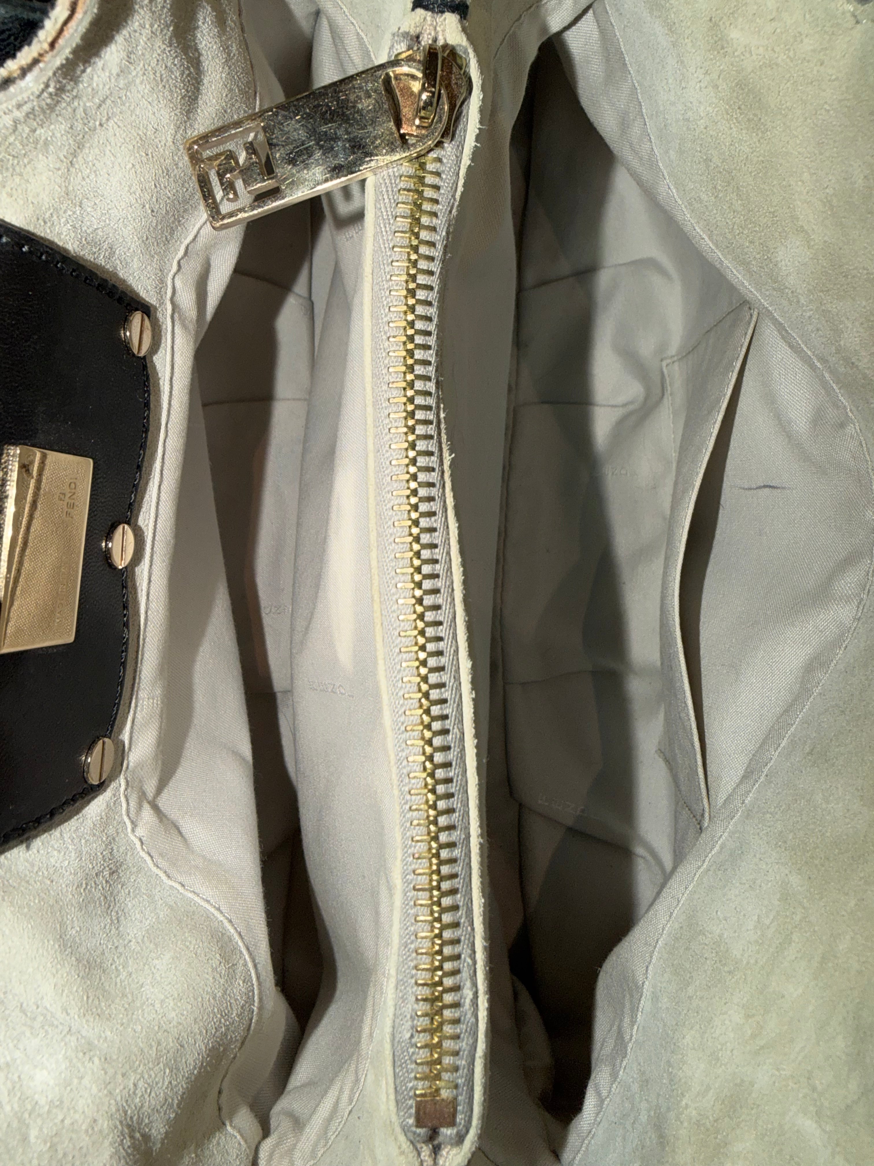 Fendi Borsa Mia Embroidered Linen Bag