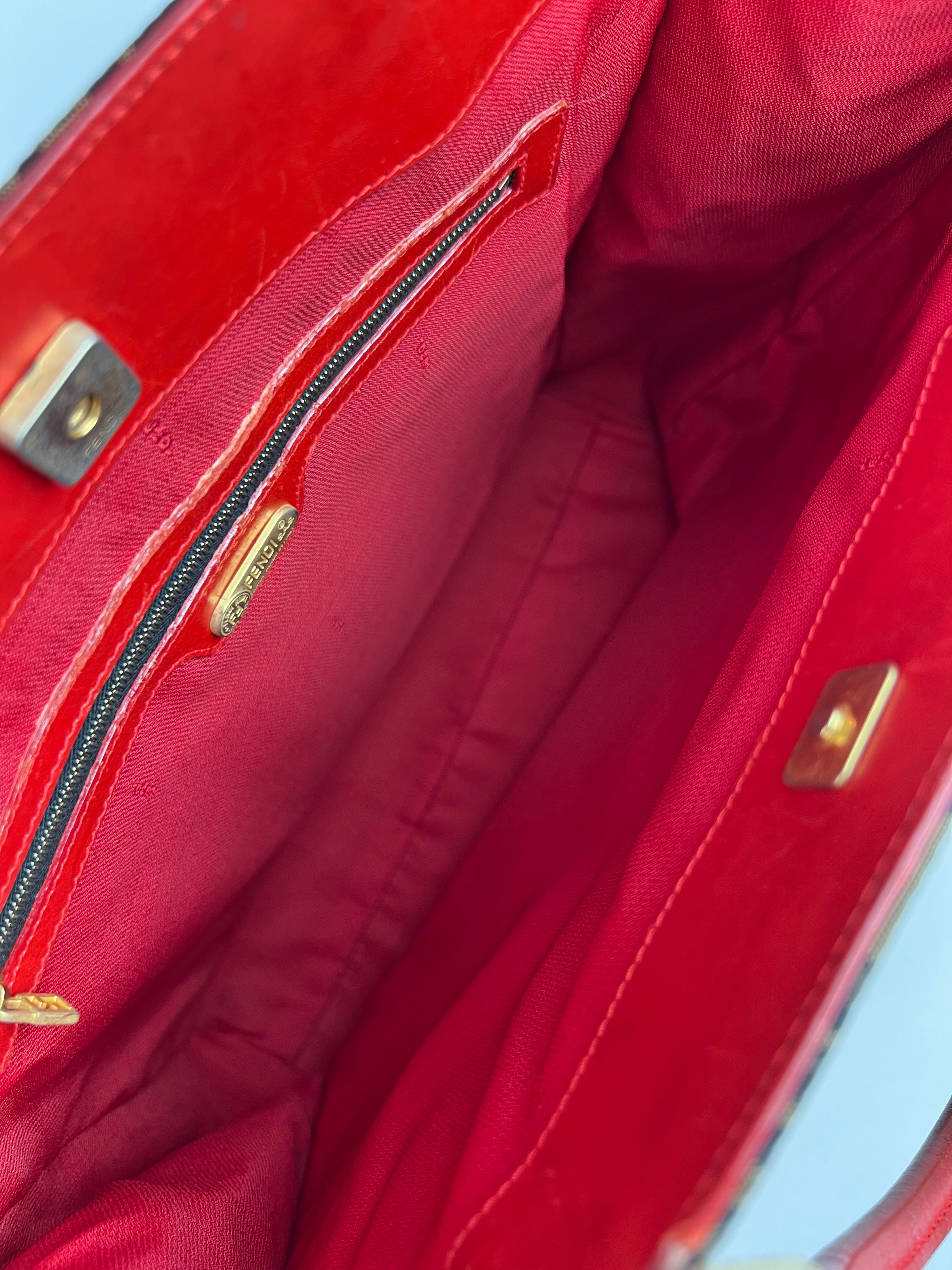 Fendi Vintage FF Leopard Print Tote