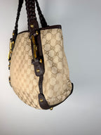 Gucci Horsebit Monogram Pelham Leather Tote