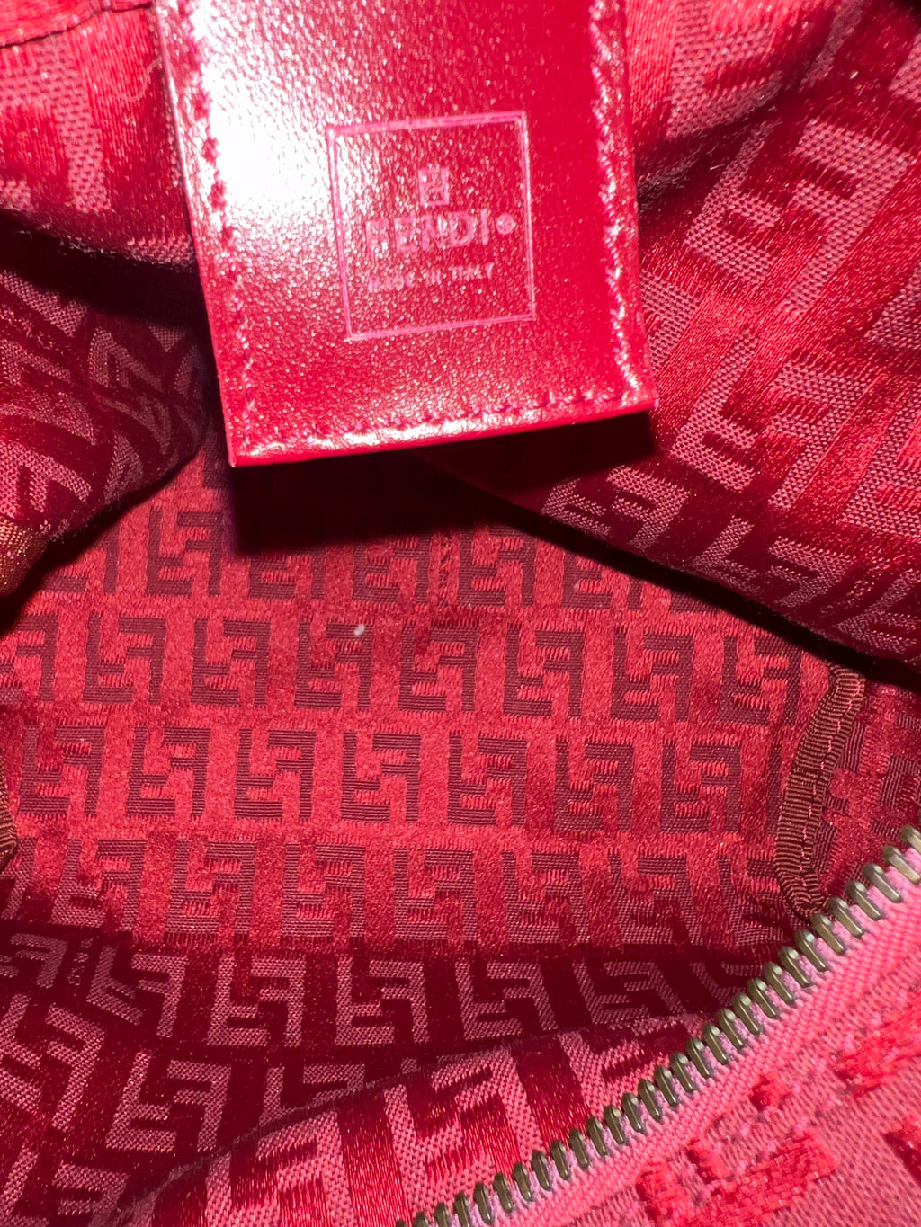 Fendi Red Zucco Print Pouch