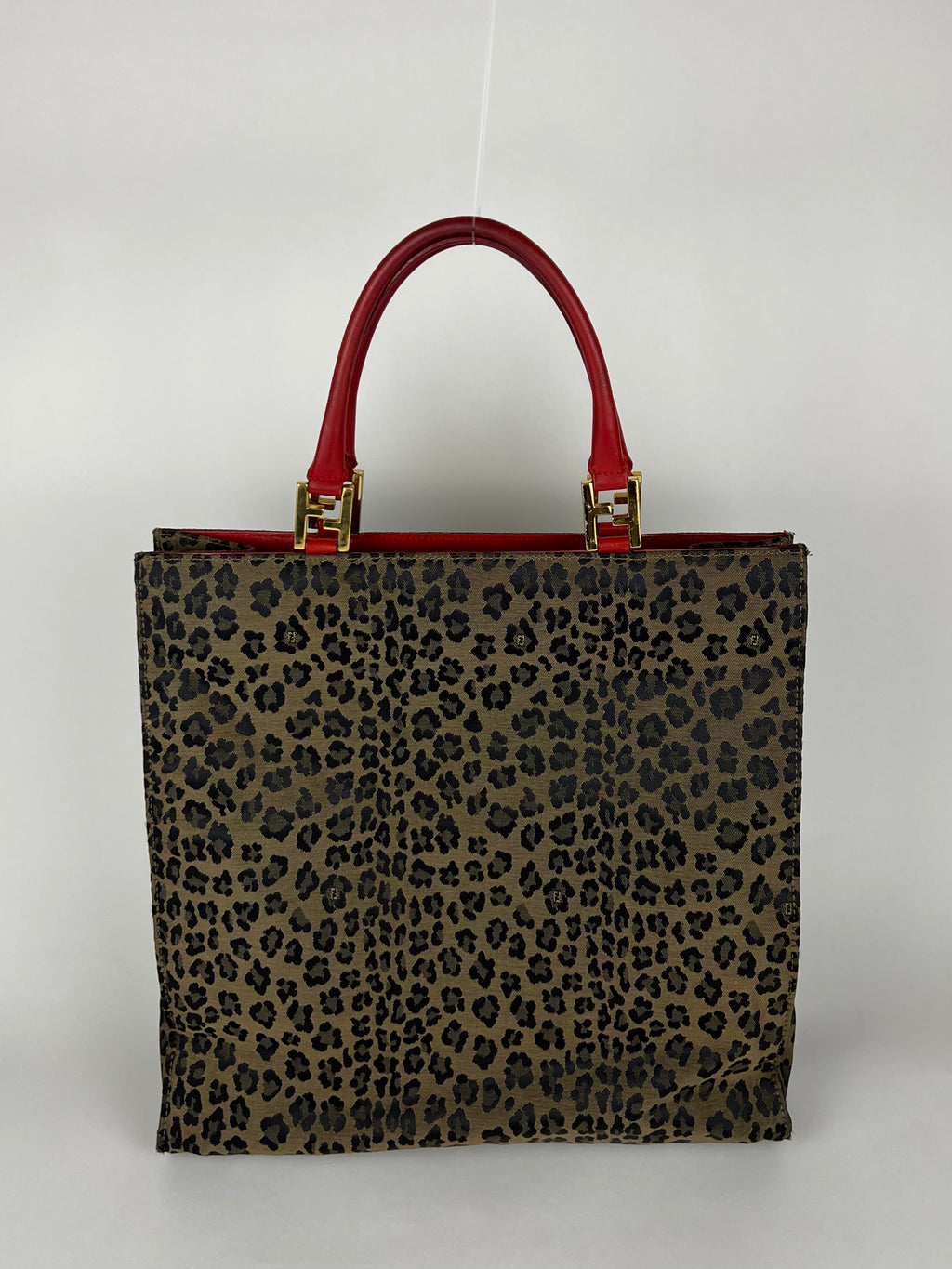 Fendi Vintage FF Leopard Print Tote