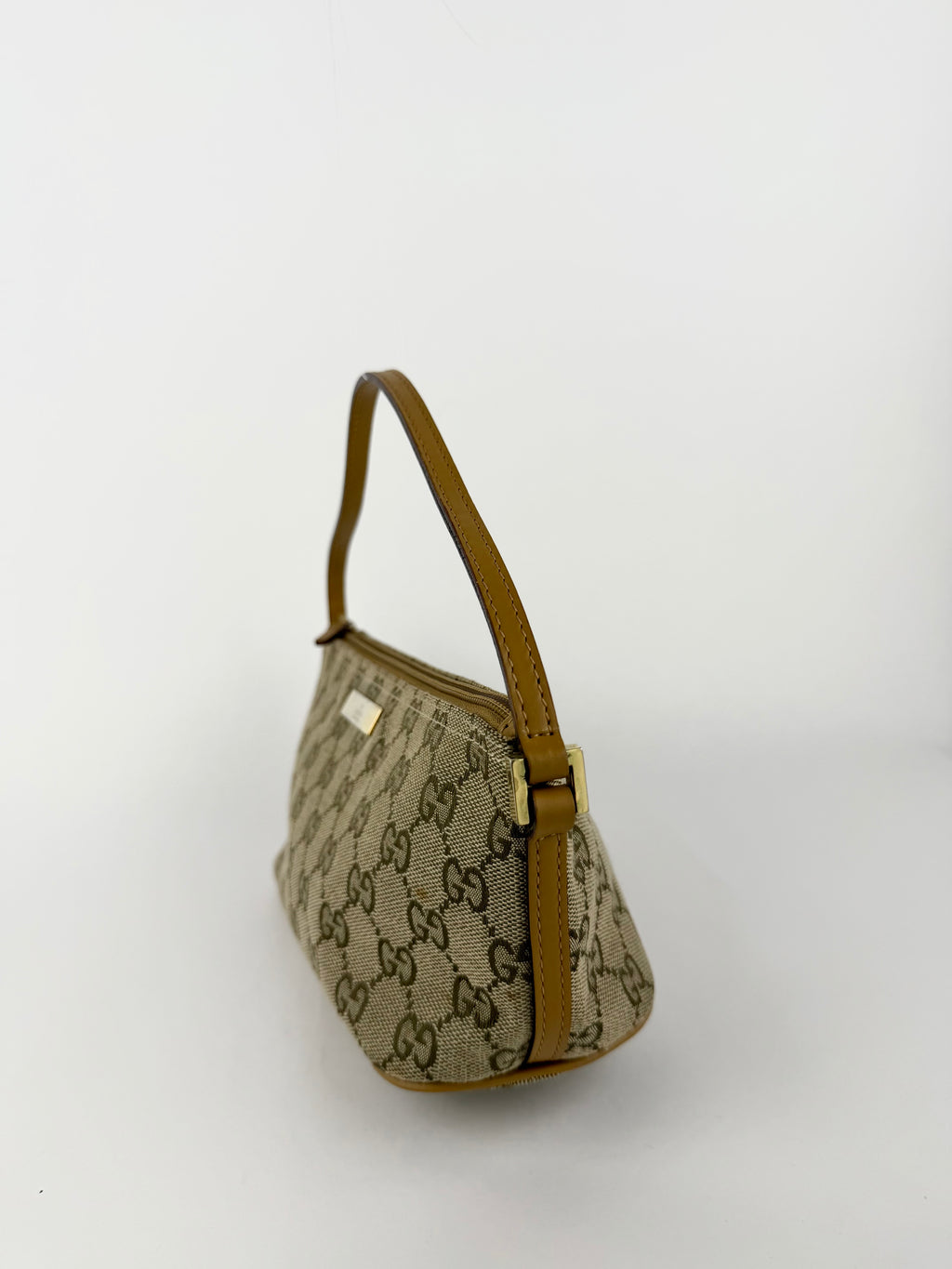 Gucci Tan Monogram Boat Pochette Bag