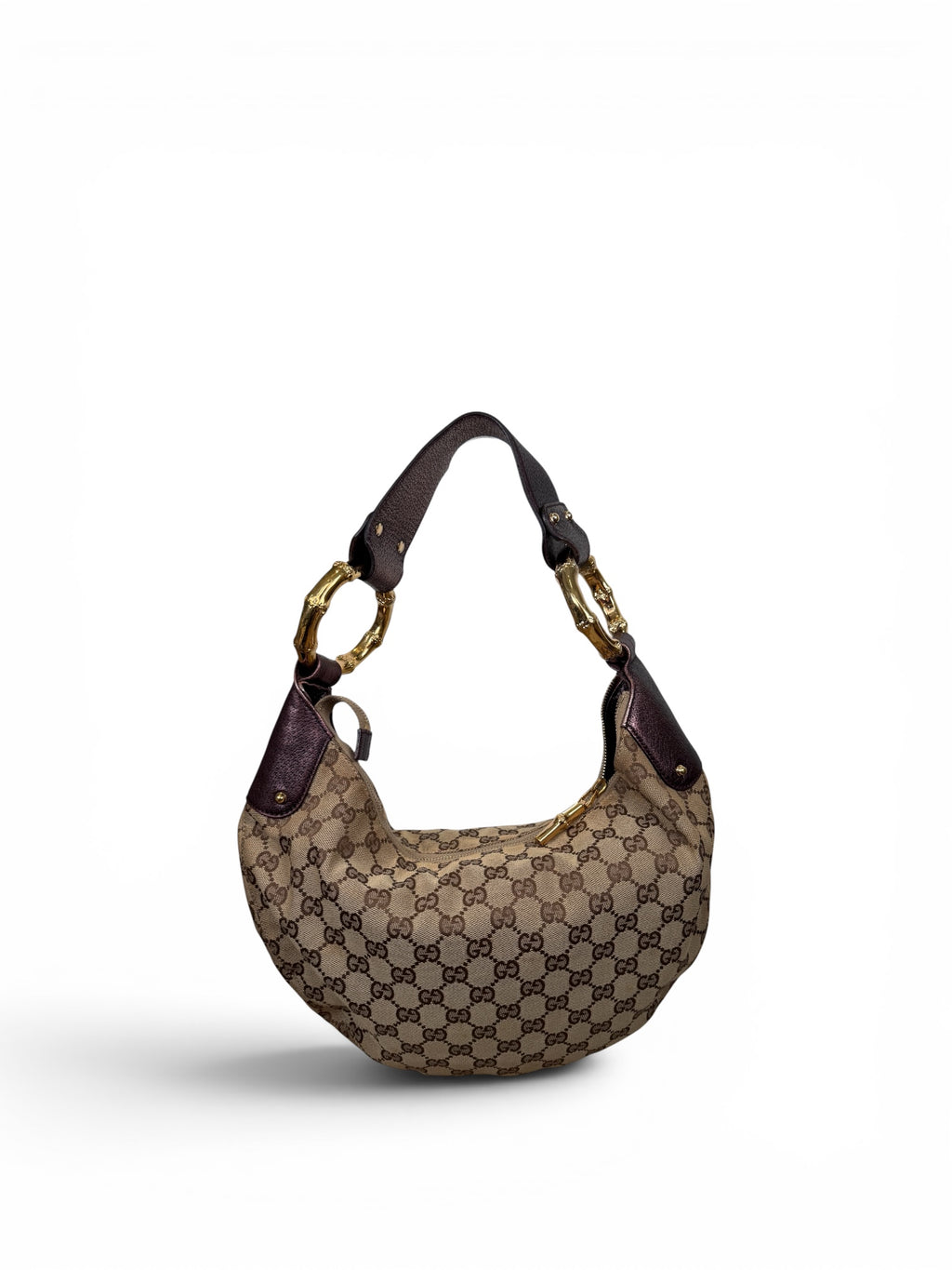 Gucci Croissant Monogram Bamboo Hardware Bag