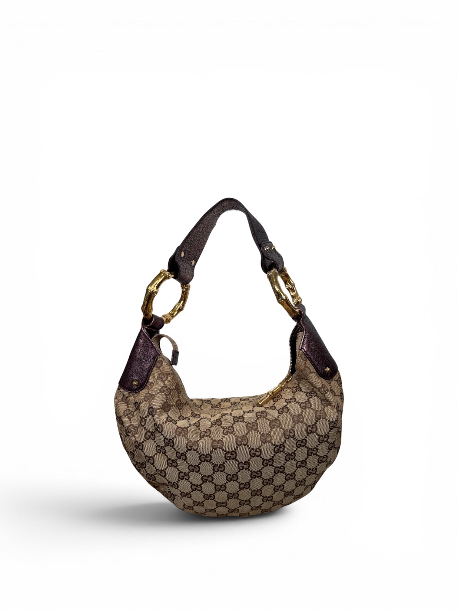 Gucci Croissant Monogram Bamboo Hardware Bag