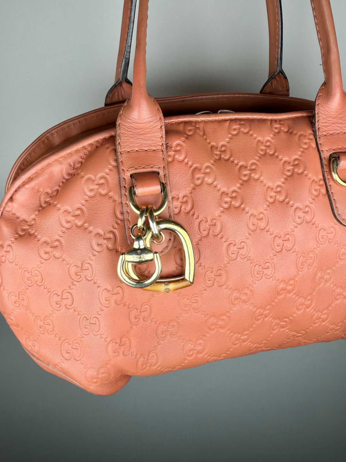 Gucci Guccissima Monogram Heart Charm Satchel
