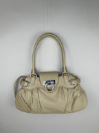 Salvatore Ferragamo Gancini Shoulder Bag in Beige
