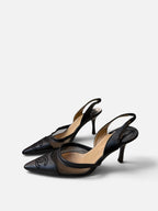 RARE Chanel Vintage CC Mesh Slingback Heels
