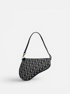 Christian Dior Trotter Monogram Navy Saddle Pochette Bag
