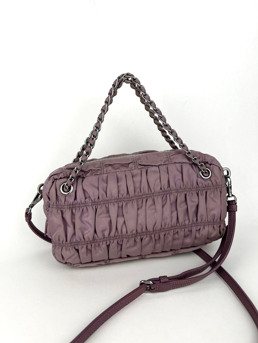 Prada Ruffle 2-way Crossbody Chain Bag