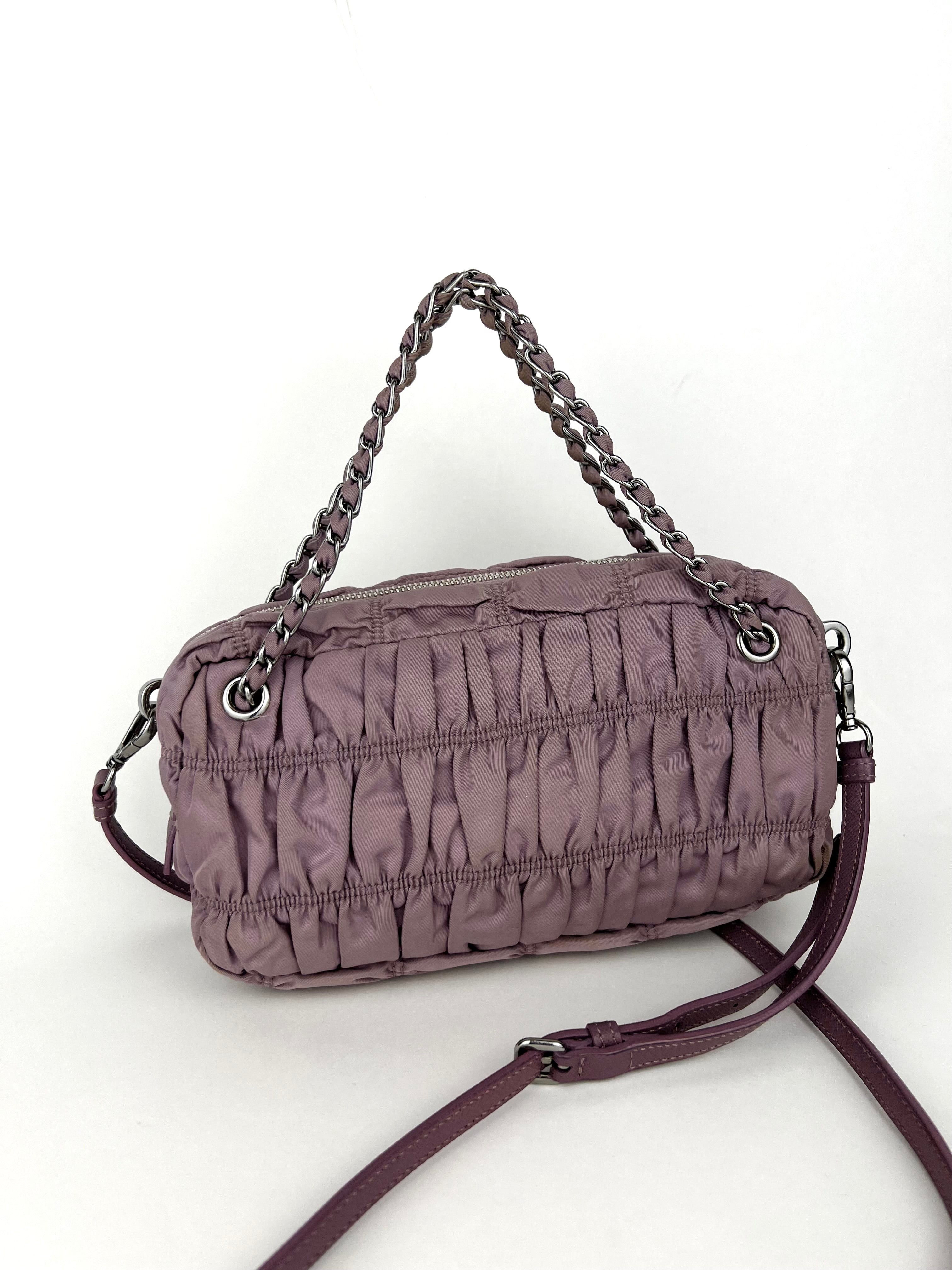 Prada Ruffle 2-way Crossbody Chain Bag