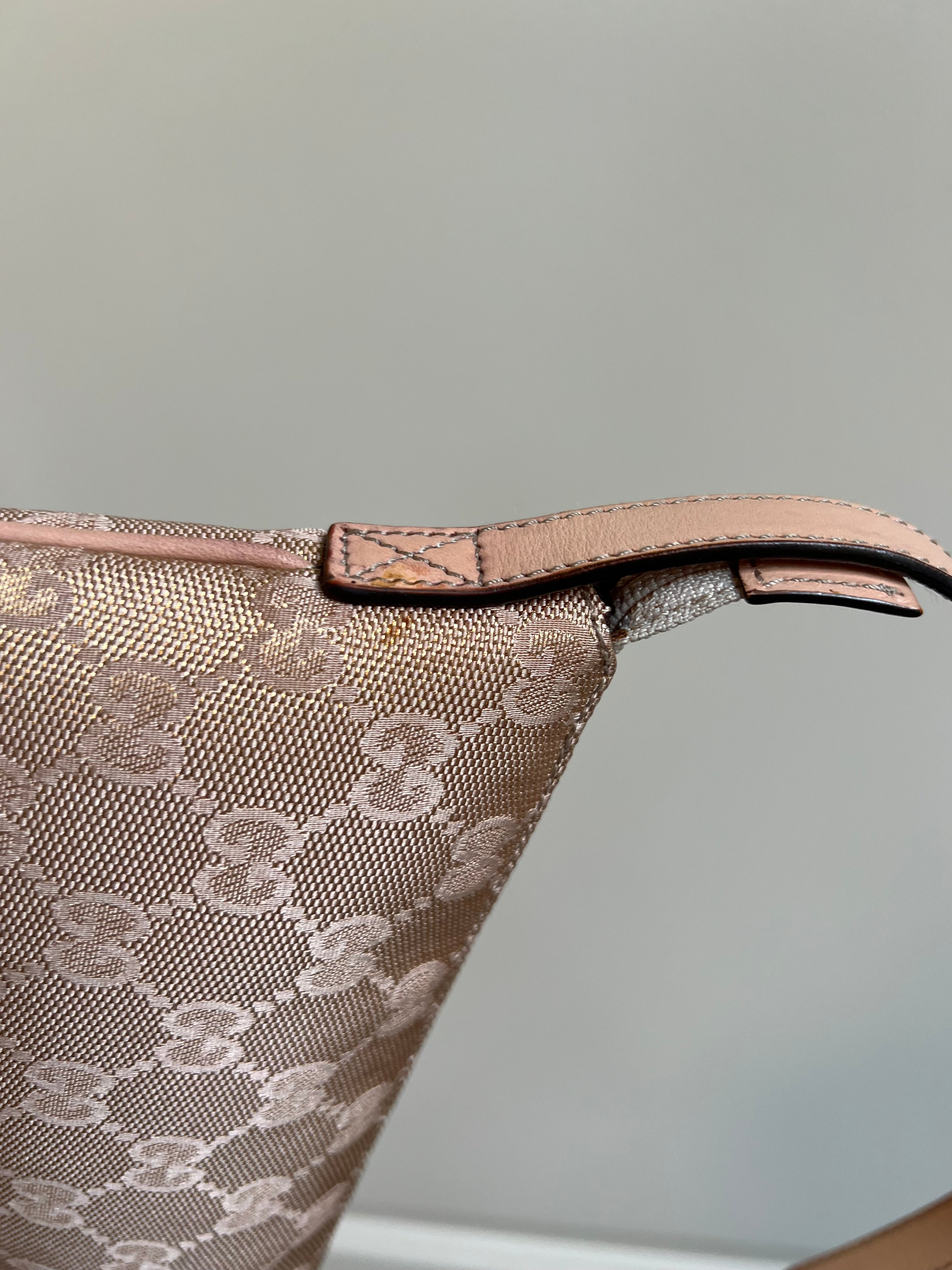 Gucci Pink Glitter Boat Shoulder Bag